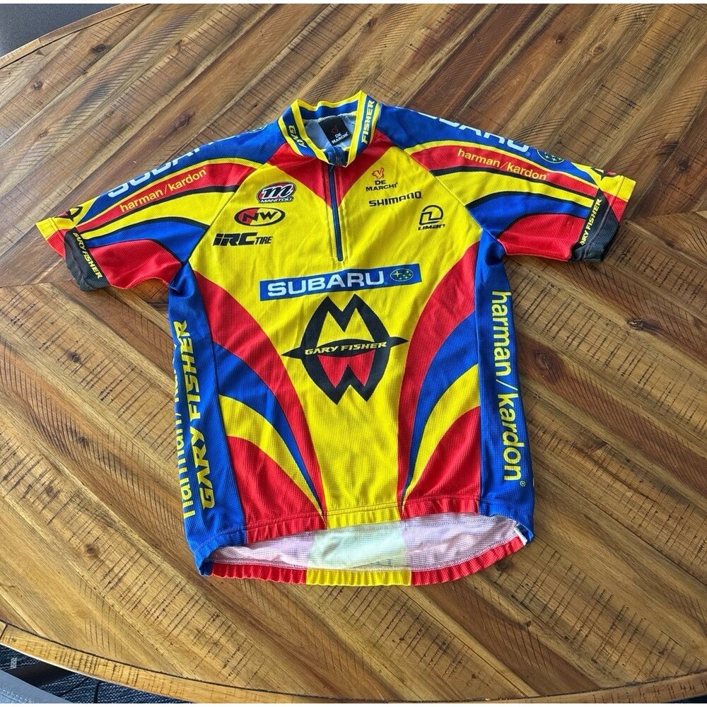 De Marchi Gary Fisher Subaru Cycling Jersey Men’s Medium MTB Retro Y2K Shimano H
